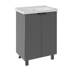 Тумба под раковину АСБ-Мебель Дора 60 см напольная серая (9967) - фото 1