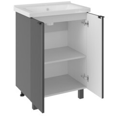 Тумба под раковину АСБ-Мебель Дора 60 см напольная серая (9967) - фото 7