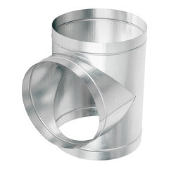 Тройник для круглых воздуховодов d400 мм 90° оцинкованный - фото 1