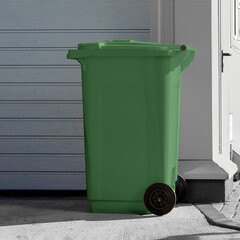 Бак мусорный Элластик-Пласт 240 л пластиковый с крышкой на колесах зеленый - фото 4