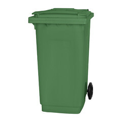 Бак мусорный Элластик-Пласт 240 л пластиковый с крышкой на колесах зеленый - фото 1