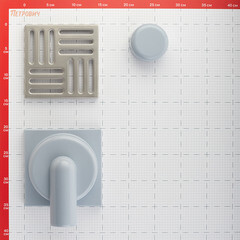 Трап душевой горизонтальный АНИ пласт с гидрозатвором 150х150 мм d50 мм решетка из нержавеющей стали (TA5112) - фото 2