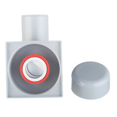 Трап душевой горизонтальный АНИ пласт с сухим затвором 100х100 мм d50 мм решетка из нержавеющей стали (TQ5102) - фото 4