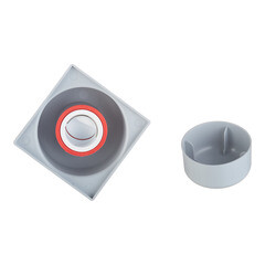 Трап душевой вертикальный АНИ пласт с сухим затвором 100х100 мм d50 мм решетка из нержавеющей стали (TQ5202) - фото 4