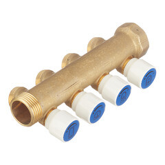 Коллектор Tece 1 ВР(г) х 4 выхода 3/4 НР(ш) ЕК х 1 НР(ш) с запорными вентилями (8730040) - фото 4