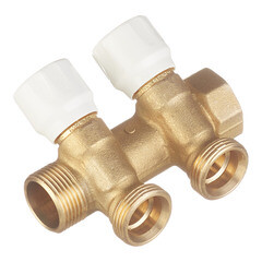 Изображение товара Коллектор Tece 3/4 ВР(г) х 2 выхода 3/4 НР(ш) ЕК х 3/4 НР(ш) с запорными вентилями (8730006)