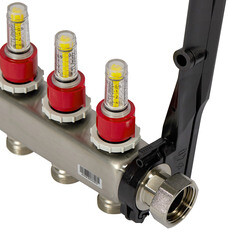 Коллектор для теплого пола Tece 1 ВР(г) х 9 выходов 3/4 НР(ш) ЕК х 1 ВР(г) с расходомерами (77310009) - фото 4