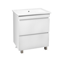 Изображение товара Комплект тумба с раковиной Runo Модена 65 см напольная белая (00-00001452)