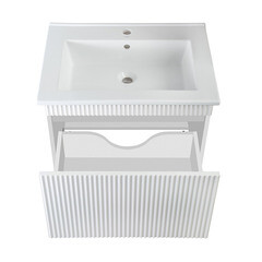 Комплект тумба с раковиной Runo Модена 65 см подвесная белая (00-00002199) - фото 8