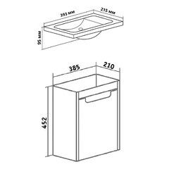 Тумба под раковину Runo Микра 40 см подвесная белая (1078) - фото 5