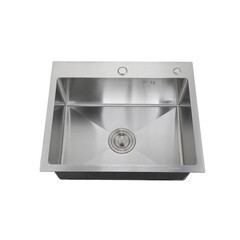 Мойка для кухни РМС 50х50х20 см врезная с коландером и дозатором сталь (MR-5050) - фото 4