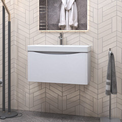 Тумба под раковину Vigo Glem 70 см подвесная белая (tp.GLE.9595.70.1Y) - фото 8