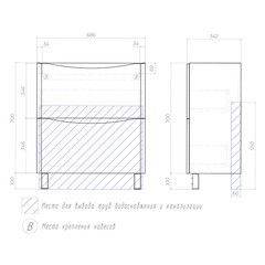 Тумба под раковину Vigo Glem 70 см напольная белая (tn.GLE.9595.70.2Y) - фото 2
