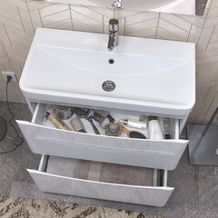 Тумба под раковину Vigo Glem 80 см напольная белая (tn.GLE.9595.80.2Y) - фото 7