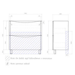 Тумба под раковину Vigo Glem 80 см напольная белая (tn.GLE.9595.80.2Y) - фото 2