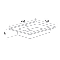 Комплект тумба с раковиной Runo Модена 65 см подвесная белая/железный камень (00-00001424) - фото 5