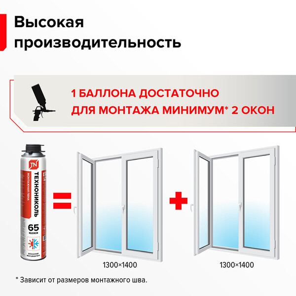 Пена монтажная профессиональная Технониколь 65 Maximum всесезонная 850 ...
