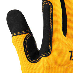 Перчатки полиамидные усиленные Denzel черно-желтые 10 (XL) - фото 7