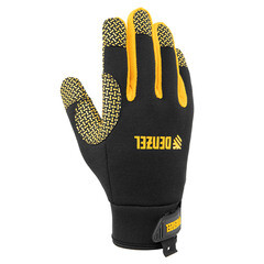 Перчатки полиамидные с силиконовым покрытием усиленные на липучках Denzel черно-желтые 10 (XL) - фото 9