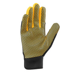 Перчатки полиамидные с силиконовым покрытием усиленные на липучках Denzel черно-желтые 10 (XL) - фото 8