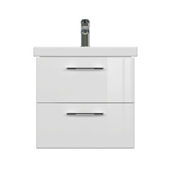 Тумба под раковину Cersanit Lara 50 см подвесная белая (64131) - фото 8