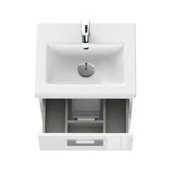 Тумба под раковину Cersanit Lara 50 см подвесная белая (64131) - фото 3