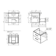 Тумба под раковину Cersanit Lara 50 см подвесная белая (64131) - фото 2