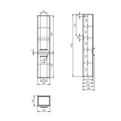 Пенал Cersanit Lara 30 см подвесной белый - фото 2