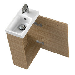Тумба под раковину Cersanit Lara 40 см подвесная орех (63420) - фото 5