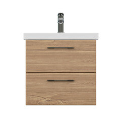 Тумба под раковину Cersanit Lara 50 см подвесная орех (64132) - фото 8