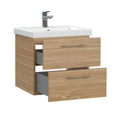 Тумба под раковину Cersanit Lara 50 см подвесная орех (64132) - фото 7