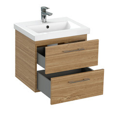 Тумба под раковину Cersanit Lara 50 см подвесная орех (64132) - фото 6