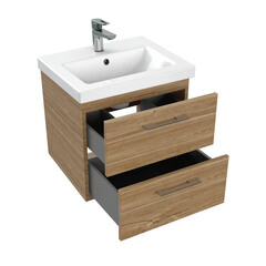 Тумба под раковину Cersanit Lara 50 см подвесная орех (64132) - фото 4