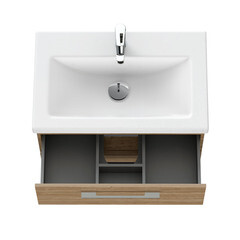Тумба под раковину Cersanit Lara 70 см подвесная орех (64136) - фото 3
