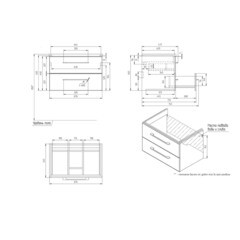 Тумба под раковину Cersanit Lara 70 см подвесная орех (64136) - фото 2