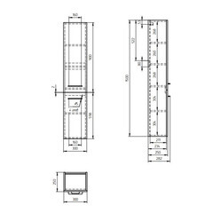 Пенал Cersanit Lara 30 см подвесной орех - фото 2