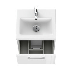 Тумба под раковину Cersanit Melar 50 см подвесная белая (64127) - фото 3