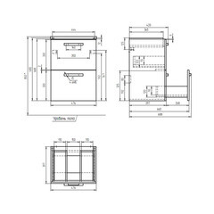 Тумба под раковину Cersanit Melar 50 см подвесная белая (64127) - фото 2