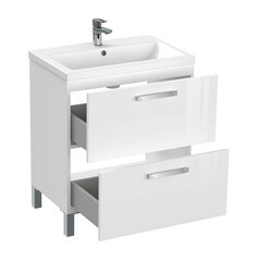 Тумба под раковину Cersanit Melar 70 см подвесная белая (64129) - фото 5