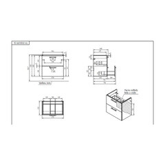 Тумба под раковину Cersanit Melar 70 см подвесная белая (64129) - фото 2