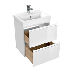 Тумба под раковину Cersanit Moduo Slim 50 см подвесная белая (64124) - фото 7