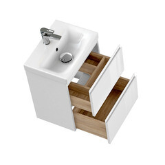 Тумба под раковину Cersanit Moduo Slim 50 см подвесная белая (64124) - фото 6