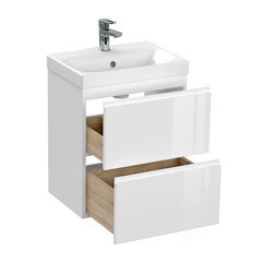 Тумба под раковину Cersanit Moduo Slim 50 см подвесная белая (64124) - фото 5