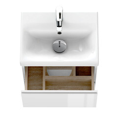 Тумба под раковину Cersanit Moduo Slim 50 см подвесная белая (64124) - фото 3