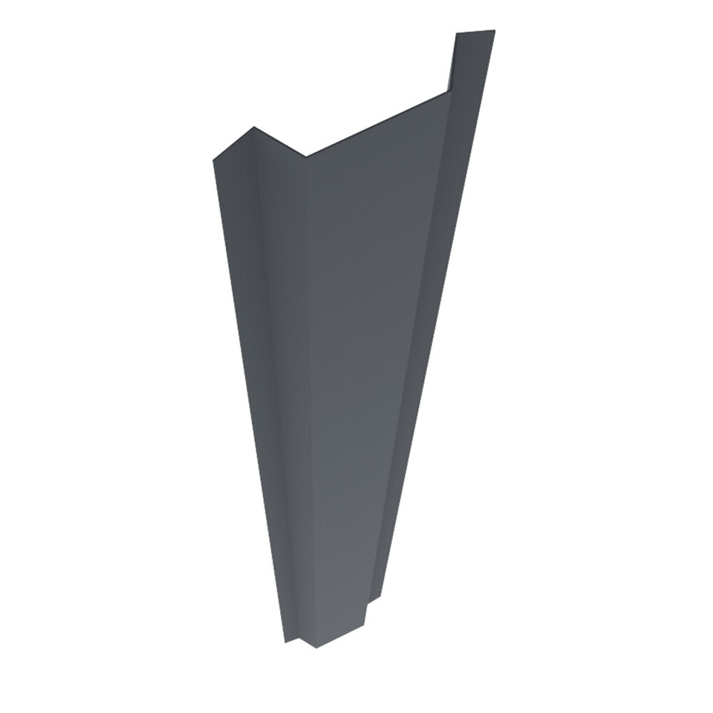Евроштакетник двухсторонний П-образный 0,6 мм 125х2000 мм графитовый серый RAL 7024 фигурный срез