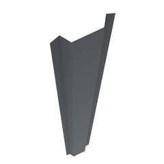 Евроштакетник двухсторонний П-образный 0,45 мм 125х1500 мм графитовый серый RAL 7024 фигурный срез - фото 1