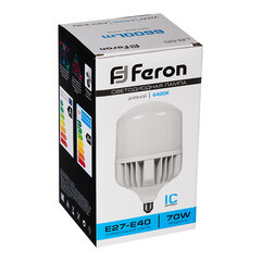 Лампа светодиодная Feron Е27/Е40 6400К 70 Вт 6600 Лм 220 В цилиндр T140 матовая - фото 3
