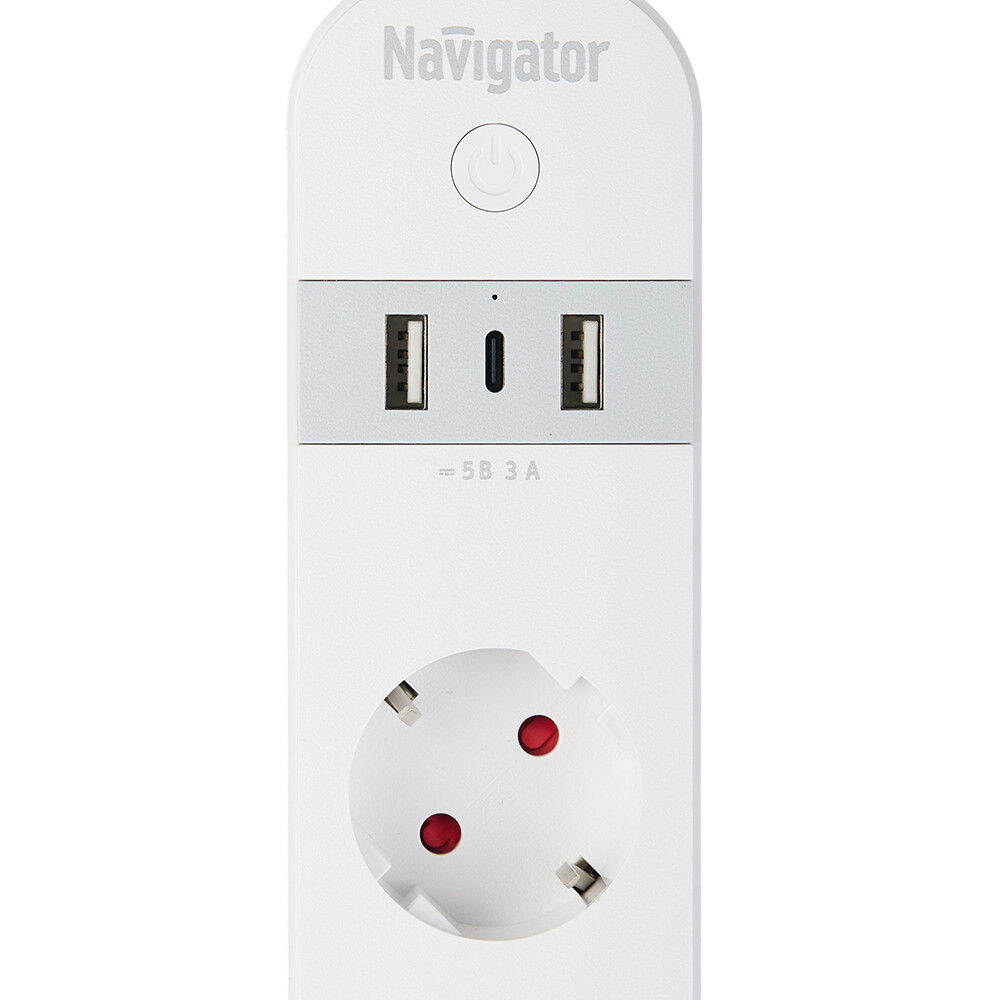 Умный удлинитель Navigator Smart Home NSH-PE-01 белый Вид№2