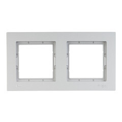Рамка Systeme Electric AtlasDesign Aqua двухместная алюминий (ATN440302)