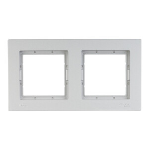 Рамка Systeme Electric AtlasDesign Aqua двухместная алюминий (ATN440302)